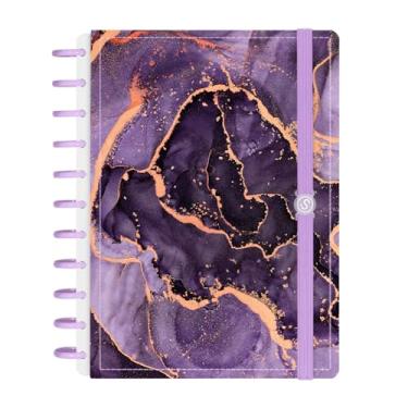 Imagem de Caderno Disco Iscool 140 Fls Grande G+ Mármore Roxo
