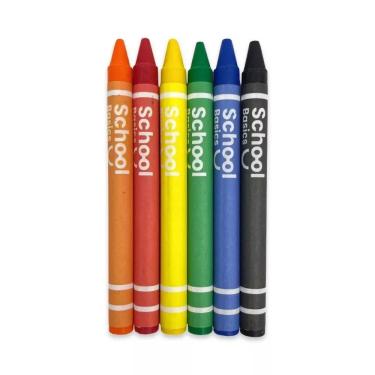 Imagem de School Basics Giz de Cera 6 Cores Kit Escolar Infantil