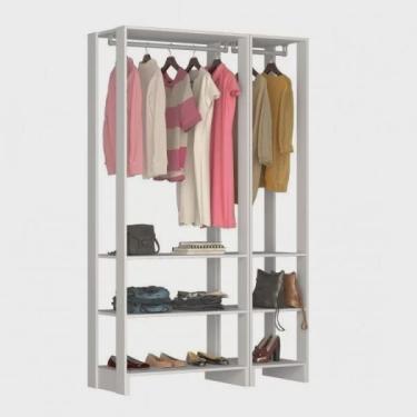 Imagem de Closet Modulado 2 Peças com 2 Cabideiros e 6 Nichos Yes