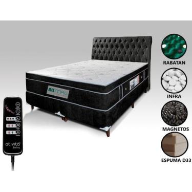 Imagem de Colchão Queen 1,58x1,98 Com Massageador Base Base Box Bipartido Cabece