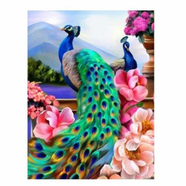 Imagem de Artesanato Pintura Diamante Diy 30X40 - PAVÃO ELEGANTE - PPSHOP