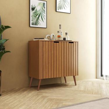 Imagem de Aparador para Sala de Estar 80cm com Pés Nogal/Noce Amendoa