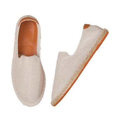 Imagem de Dressnu Mocassins de lona masculinos e femininos rasos respiráveis leves, Branco, 36