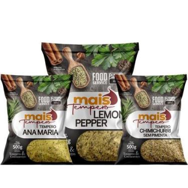 Imagem de Kit Tempero Chimichurri Sem Pimenta, Ana Maria e Lemon Pepper 1kg De C