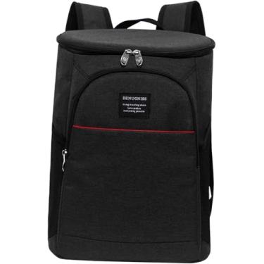 Imagem de Bolsa térmica 18L com alça reforçada, conserva alimentos e bebidas frios ou quentes, ideal para viagem, praia, camping, piquenique, trabalho, pesca e marmita. (preto)