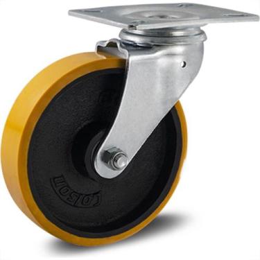 Imagem de Rodizio Para Carrinho Colson Ferro Base Giratoria Sem Trava 125Mm