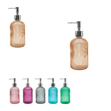 Imagem de Porta Sabonete Liquido Dispenser Banheiro Vidro Liege 400ml - Wellmix