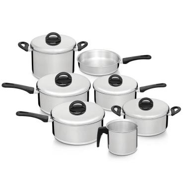 Imagem de Jogo de Panelas Criativa 7 Peças em Alumínio Polido Nigro