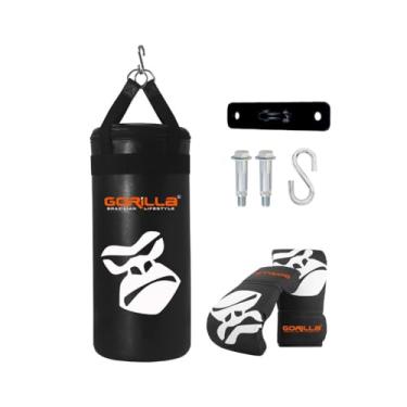 Imagem de Kit Luta Infantil Saco Pancada Defesa Pessoal + Luva Bate-Saco + Suporte Teto