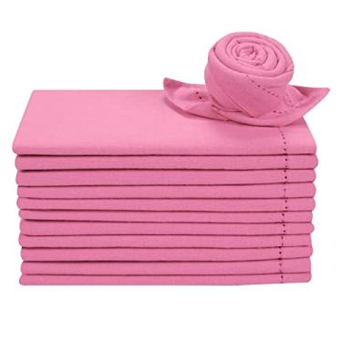 Imagem de Baby Pink Cotton Cloth Dinner Napkin Set of 12 Hemstitched 18x18 Inch Decorative Beautiful Soft Durable Washable Reusable Perfect for Dining Table Décor Farmhouse Easter Party Wedding Everyday Use