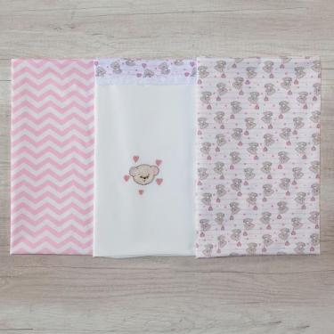 Imagem de Kit Para Bebe Cueiro 3 Peças Varias Estampas - Miguel Baby, Ursa princ