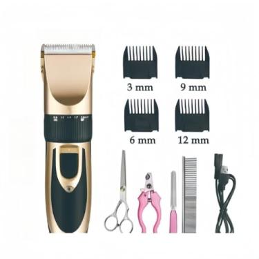 Imagem de Kit Máquina de Tosar Profissional – Tosador para Cachorros e Gatos, Corte de Pelos Pet (KIT 7 Peças)