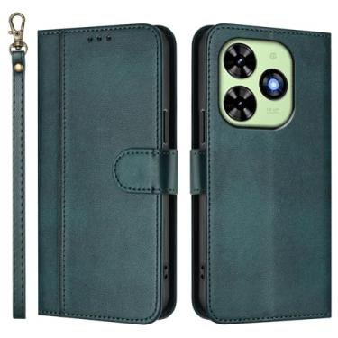 Imagem de Capa carteira flip de couro PU para itel P665L, capa de telefone com alça de pulso, 3 compartimentos para cartão + bolso para dinheiro, fecho magnético, suporte antiqueda e compatível com carregamento