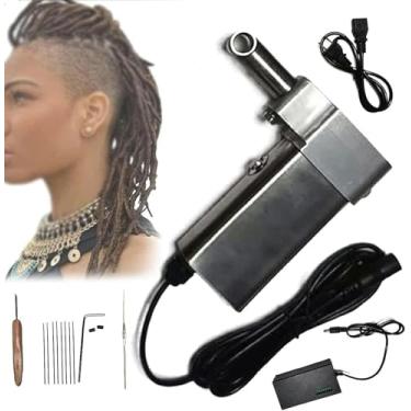 Imagem de Máquina elétrica de dreadlock, máquina de fazer tranças de crochê instantâneas portátil com 20 agulhas de crochê automáticas, faça você mesmo seu próprio estilo de cabelo sintético ou humano