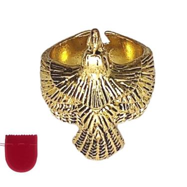 Imagem de Anel Grande Dourado Águia Banhado A Ouro Ajustável