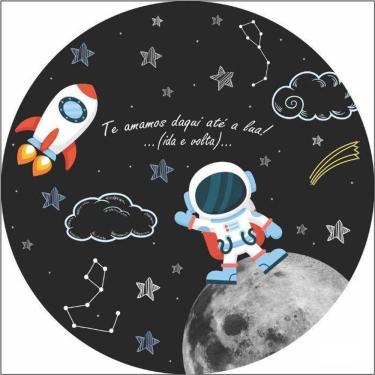 Imagem de Painel Redondo 3D Sublimado Astronauta E Galáxia Frd-3135