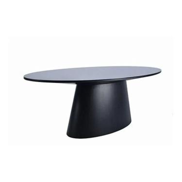 Imagem de Mesa De Jantar Cone Oval 160X90 Cm Laqueda Cor Preto