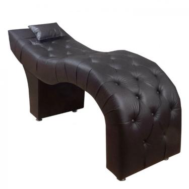 Imagem de Maca Estofada Para Clínica De Estética Facial Com Capitonê Marrom Material Sintético