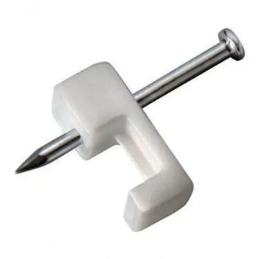 Imagem de Kit 20 Grampo Fixa Fio Cabo Coaxial Miguelo Branco 7mm | 10x12 | 14x16 | 18x20 Tamanho 18x20