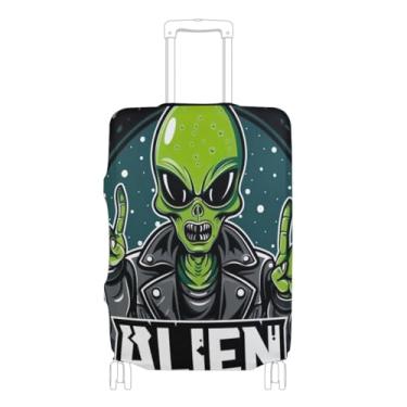 Imagem de Joisal Alien Capa protetora de bagagem serve para malas de 45 a 81 cm para bagagem aprovada pela Tsa, acessórios de mala elásticas, extraterrestre, GG 74-81 cm, Alienígena, XL 29-32 in