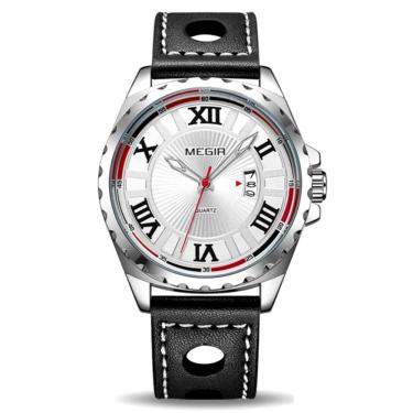 Imagem de Relógio Masculino Esportivo De Pulso Casual De Quartzo Data Automatica Impermeavel Branco