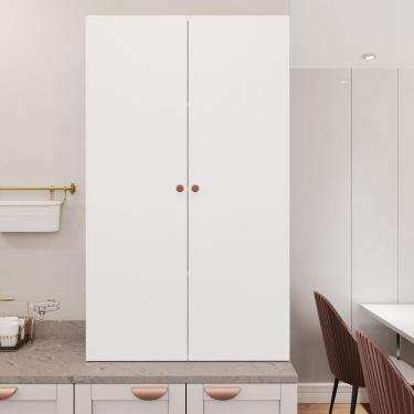 Imagem de Armário Alto Aéreo 2 Portas 135cm Arizona Cabecasa Madeiramadeira Branco-cobre