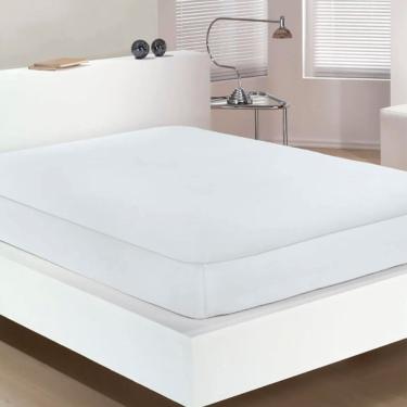 Imagem de Protetor De Colchão Tecebem Queen Malha Fundido Impermeável 1,58mx1,98mx40cm Branco