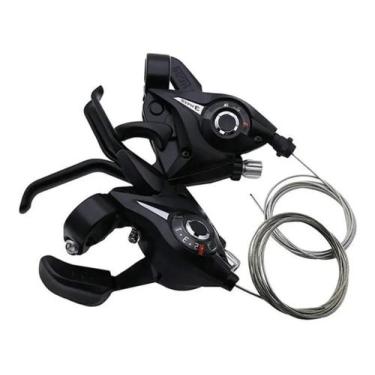 Imagem de Alavanca 21v Tipo Shimano Manete Alumínio Paco Mtb Pto Par