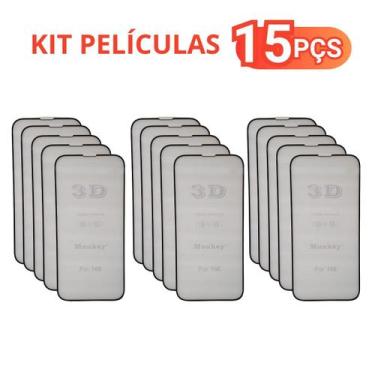Imagem de Kit 5 /10/15 Película De Vidro 3D Compativel Para iPhone 16e - Generic
