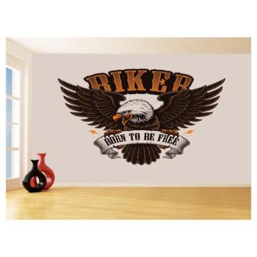 Imagem de Papel De Parede 3D Moto Águia Logo Biker Born 3,5M Cxr100 - Você Decor