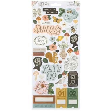 Imagem de American Crafts Adesivos de cartolina Maggie Holmes Forever Fields 15 x 30,5 cm - 102 peças