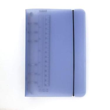 Imagem de A6 / A5 6 furos capa PP colorida redonda anel vista Pasta de arquivo para protetores de folha solta/protetor de capa de fichário (Blue, A6 combo)