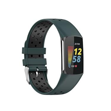 Imagem de Pulseira esportiva compatível com Fitbit Charge 6/Fitbit Charge 5 para mulheres e homens, pulseira de substituição macia e respirável para Fitbit Charge 6/Charge 5 Fitness Tracker