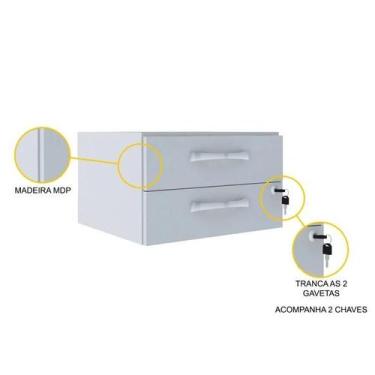 Imagem de Gaveteiro Aereo 2 Gavetas Preto - DE ASTRO, Cinza