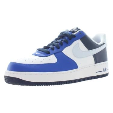 Imagem de Nike Tênis masculino Air Force 1 '07, Branco/Game Royal/Azul Marinho Meia-Noite/Cinza Futebol Americano, 43