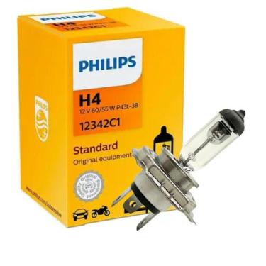 Imagem de Lâmpada H4 Halógena Farol Alto Baixo Philips Standard 12V 60 55W 12342