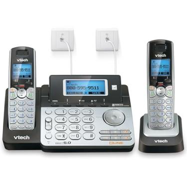 Imagem de VTech DS6151-2 2 Handset 2-Line Cordless Phone System for Home or Small Business with Digital Answering System & Mailbox on Each line, Silver