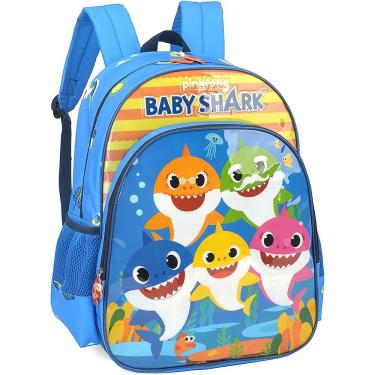 Imagem de Mochila Costas Escolar Creche Turma Família Infantil Baby Shark Luxcel