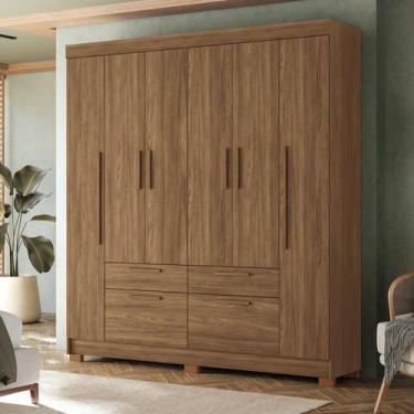 Imagem de Guarda-roupa 6 Portas 4 Gavetas com Espelho Mdp Guarapuava - Santos An