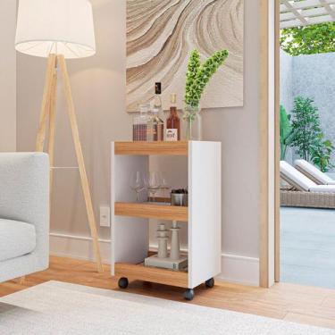 Imagem de Carrinho Multiuso Gourmet Buffet com Rodinhas Bar Aparador Organizador