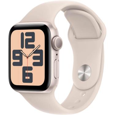 Imagem de Apple Watch SE 2ª geração (GPS) caixa de alumínio Starlight de 40 mm com pulseira esportiva Starlight - S/M - Starlight-MR9U3LL/A