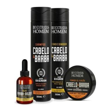 Imagem de Bio Extratus Homem Kit Cabelo e Barba Shampoo Condicionador 300ml Poma