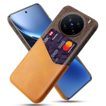 Imagem de Capa para Vivo X200 PRO 5G,Anti-deslizamento,Proteção contra quedas de 360°,Resistência à impressão digital,Tela e caso de couro PU com 1 slot de cartão atrás-Brown