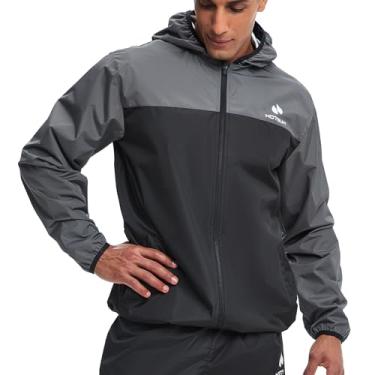 Imagem de HOTSUIT Terno De Sauna Para Homens Ternos De Suor Ginásio Treino Exercício Sauna Jaqueta Zip, Cinza, 2Xl