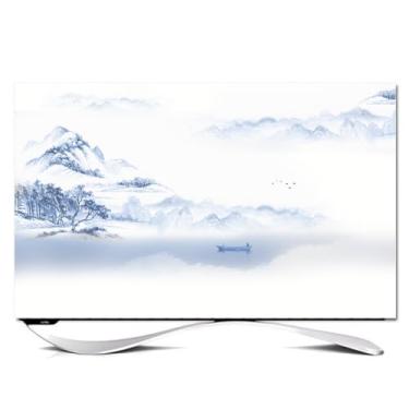 Imagem de Capa de TV Capas de TV universais 32-80 polegadas Protetor de tela de TV simples à prova de poeira padrão de pintura protetor de tela LCD LED para quarto decoração de sala de estar - Branco-3||65