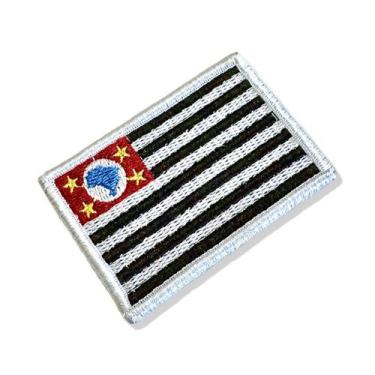 Imagem de BE0045-006 Bandeira São Paulo Brasil Patch Bordado 7,5x5,0cm - BR44