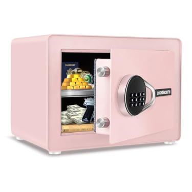 Imagem de Seguro para casa, cofre pequeno de 3 metros cúbicos com prateleira removível, sistema de alarme, caixa de dinheiro digital de segurança eletrônica para dinheiro, documentos, casa, escritório, uso de