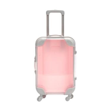 Imagem de TTETTZ Mini Mala de Viagem, Caixa de Armazenamento de Bagagem, Caixa de Lembrancinhas para Festa, Mala de Bonecas em Miniatura, Acessórios para Casa de Bonec, Rosa