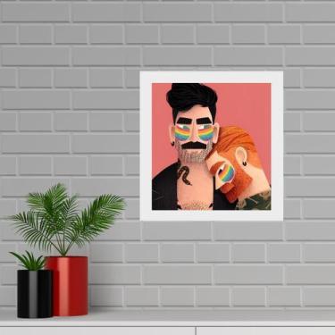 Imagem de Quadro Quadrado Lgbt Gays - 33X33Cm - Com Vidro - Quadros On-Line