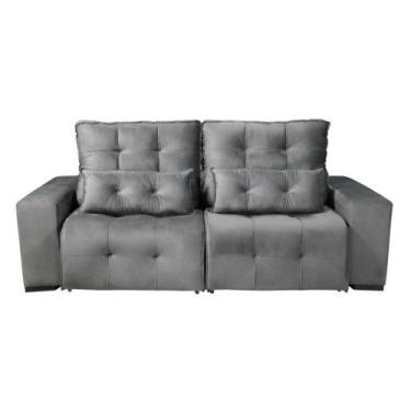 Imagem de Sofá Estofado Bressiani Madri 3 Lugares 2,30cm, CINZA